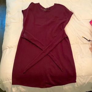 NWOT Athleta maroon sweatshirt wrap dress M